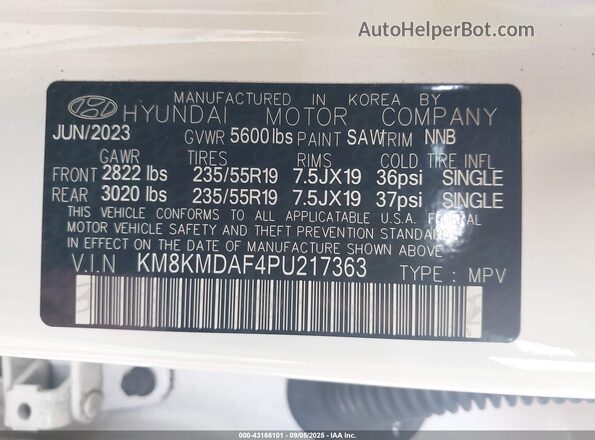 KM8KMDAF4PU217363 2023 HYUNDAI IONIQ 5 White Engine compartment view