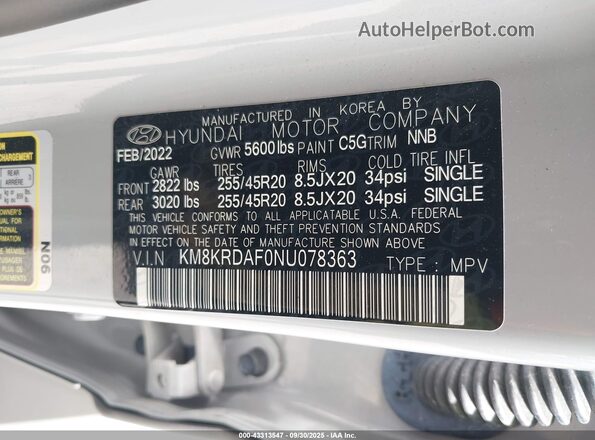 KM8KRDAF0NU078363 2022 HYUNDAI IONIQ 5 Gray Вид підкапотного простору