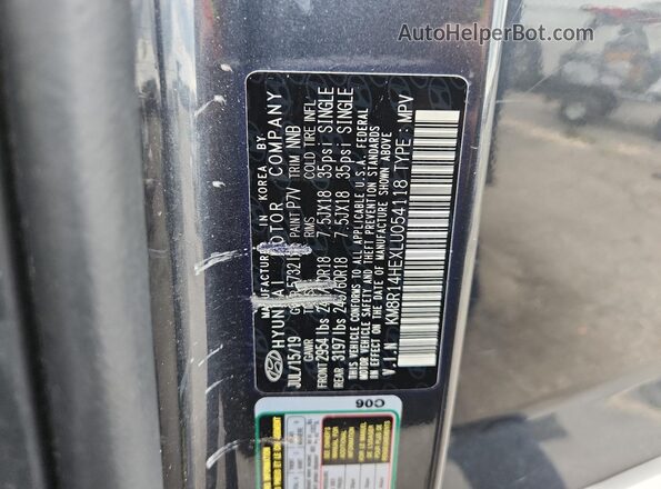 KM8R14HEXLU054118 2020 HYUNDAI PALISADE Gray 360 interior view