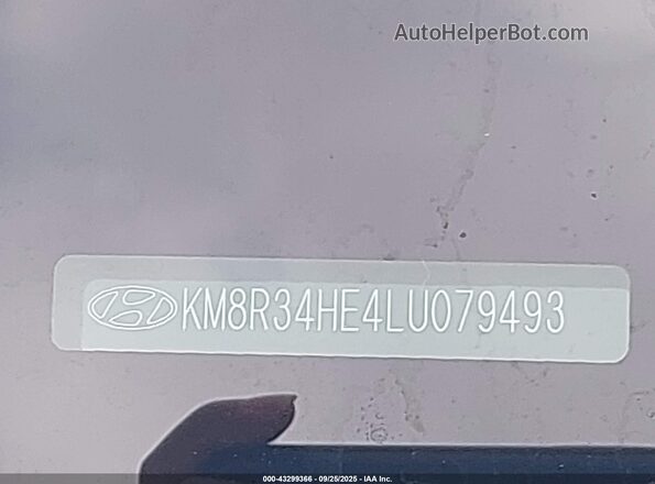 KM8R34HE4LU079493 2020 HYUNDAI PALISADE White Widok komory silnika