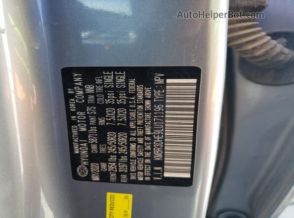 KM8R3DHE9LU171196 2020 HYUNDAI PALISADE Silver VIN sticker view