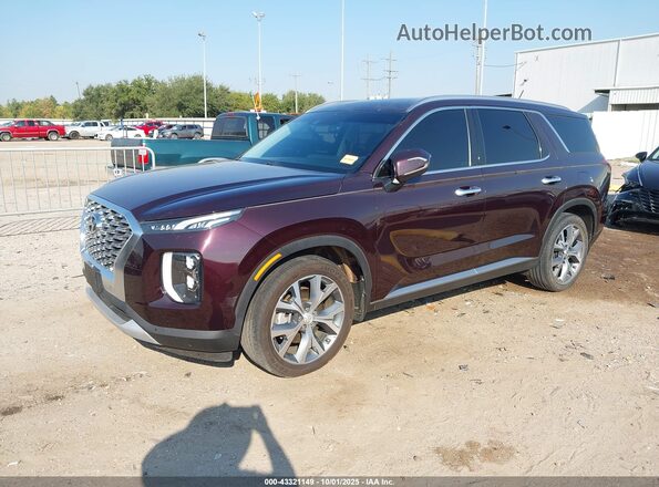 KM8R44HE2LU082082 2020 HYUNDAI PALISADE Maroon Przód lewy