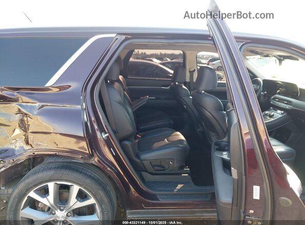 KM8R44HE2LU082082 2020 HYUNDAI PALISADE Maroon Widok naklejki z numerem VIN