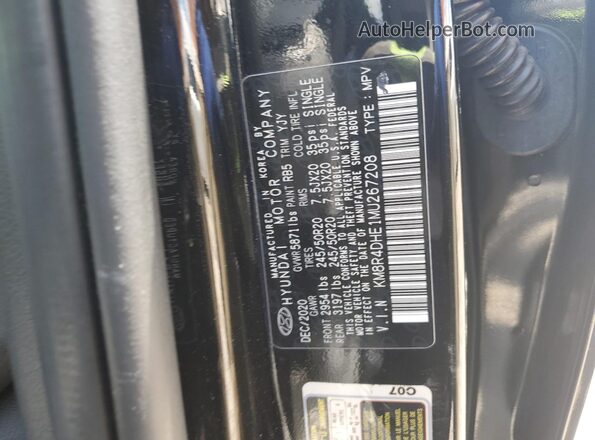 KM8R4DHE1MU267208 2021 HYUNDAI PALISADE Black Widok naklejki z numerem VIN