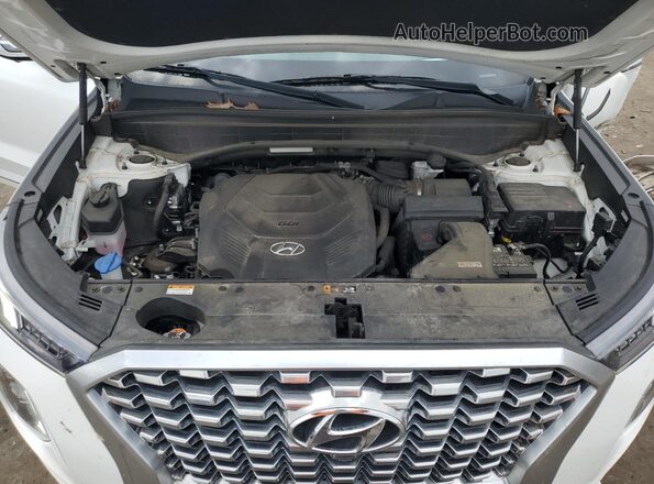 KM8R5DHEXMU234589 2021 HYUNDAI PALISADE White Vista del compartimento del motor