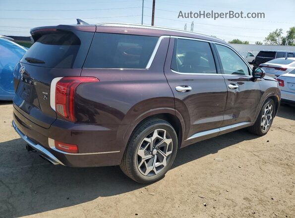 KM8R7DHE6MU319066 2021 HYUNDAI PALISADE Burgundy Trasero derecho