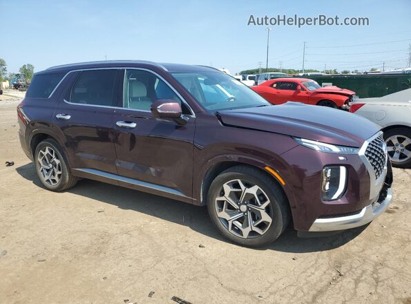 KM8R7DHE6MU319066 2021 HYUNDAI PALISADE Burgundy Delantero derecho