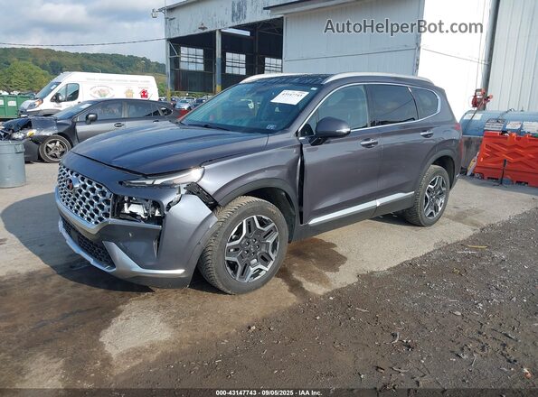 KM8S3DA12MU004866 2021 HYUNDAI SANTA FE HYBRID Gray წინა მარცხენა ხედი სამი მეოთხედიდან