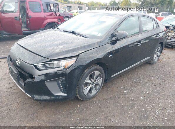 KMHC75LH3KU049904 2019 HYUNDAI IONIQ ELECTRIC Black Առջևի ձախ երեք քառորդ տեսարան