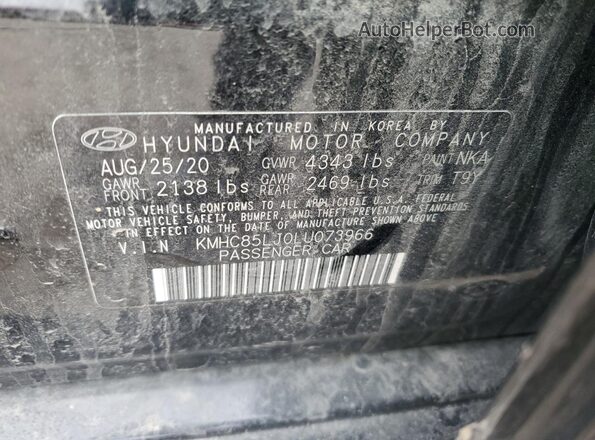 KMHC85LJ0LU073966 2020 HYUNDAI IONIQ Black ძრავის განყოფილების ხედი