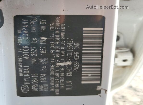 KMHCT4AE6GU136427 2016 HYUNDAI ACCENT White Вид підкапотного простору