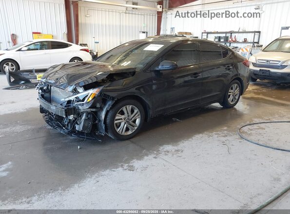 KMHD84LFXKU847391 2019 HYUNDAI ELANTRA Black Առջևի ձախ երեք քառորդ տեսարան