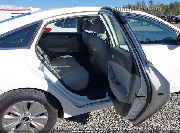 KMHE24L30KA091826 2019 HYUNDAI SONATA HYBRID White VIN კოდის სტიკერის ხედი