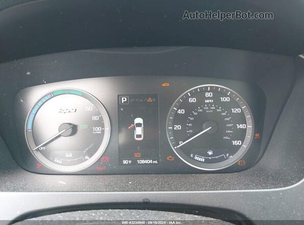 KMHE34L1XGA025559 2016 HYUNDAI SONATA HYBRID Silver Widok tylnych siedzeń