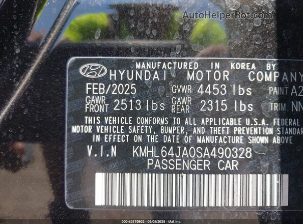 KMHL64JA0SA490328 2025 HYUNDAI SONATA Black ძრავის განყოფილების ხედი