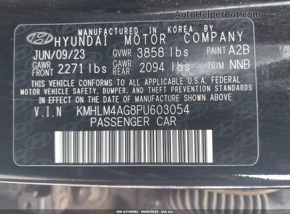 KMHLM4AG8PU603054 2023 HYUNDAI ELANTRA Black 