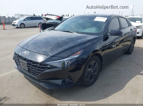 KMHLM4AJ2PU037596 2023 HYUNDAI ELANTRA HYBRID Черный Передняя левая четверть