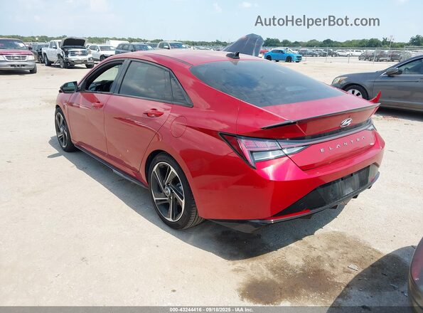 KMHLR4AF4NU295449 2022 HYUNDAI ELANTRA Red Trasero izquierdo