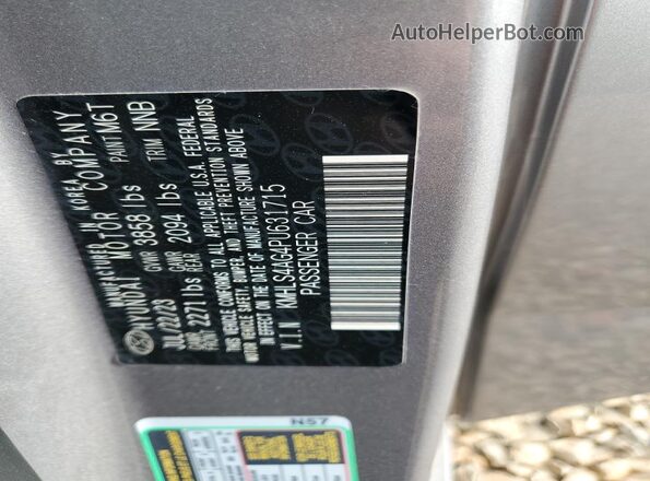 KMHLS4AG4PU631715 2023 HYUNDAI ELANTRA Gray 