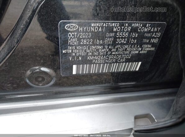KMHM24AC9RA067002 2024 HYUNDAI IONIQ 6 Black Engine compartment view