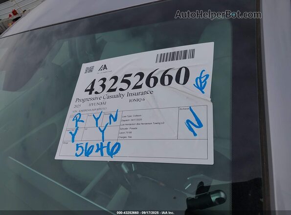 KMHM34AA6SA092313 2025 HYUNDAI IONIQ 6 Silver 