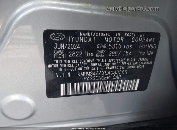 KMHM34AAXSA083386 2025 HYUNDAI IONIQ 6 Silver Widok komory silnika