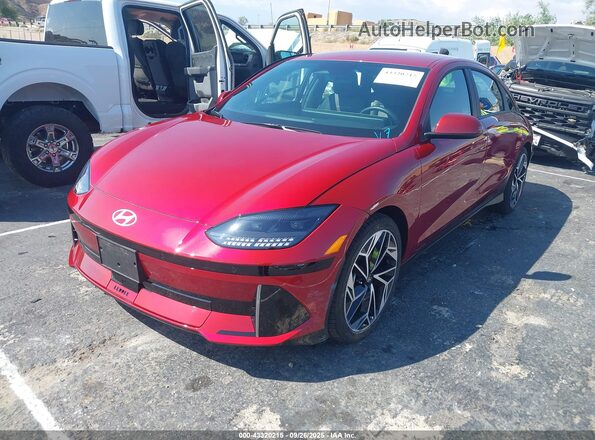 KMHM34AAXSA085994 2025 HYUNDAI IONIQ 6 Red წინა მარცხენა ხედი სამი მეოთხედიდან