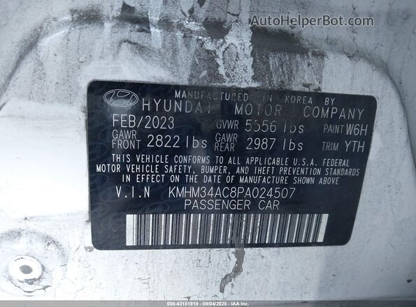 KMHM34AC8PA024507 2023 HYUNDAI IONIQ 6 White Widok komory silnika