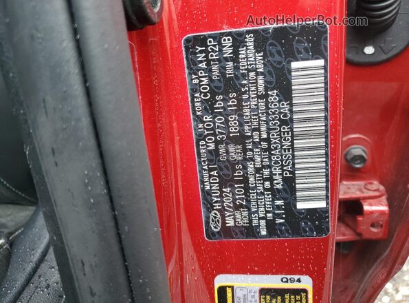KMHRC8A3XRU333684 2024 HYUNDAI VENUE Red 