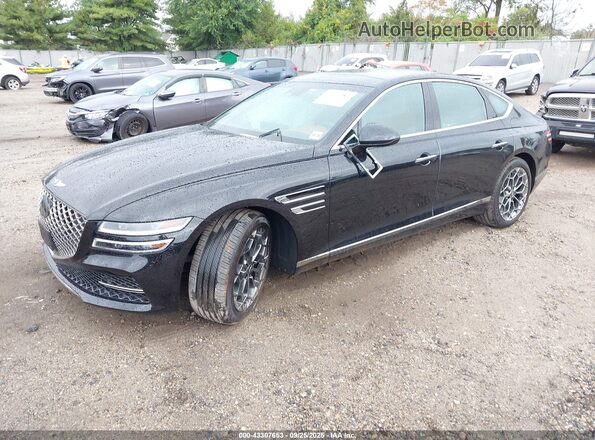 KMTGB4SCXMU078390 2021 GENESIS G80 Black Przód lewy