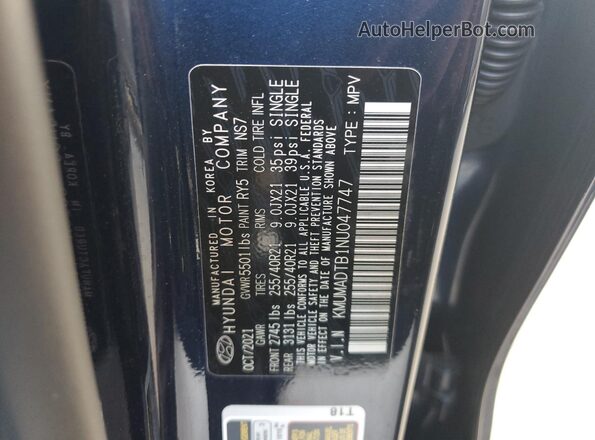 KMUMADTB1NU047747 2022 GENESIS GV70 Blue 