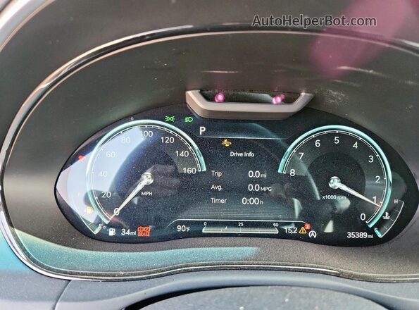 KMUMCDTC7NU016151 2022 GENESIS GV70 Black Вид щитка приладів