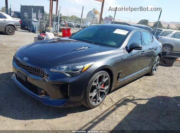 KNAE35LC2M6098108 2021 KIA STINGER Gray Vista tres cuartos delantera izquierda