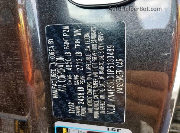 KNAE35LD1P6133489 2023 KIA STINGER Gray 
