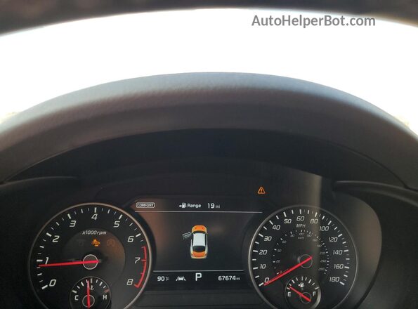 KNAE45LC5L6077460 2020 KIA STINGER White ხელსაწყოთა პანელის ხედი