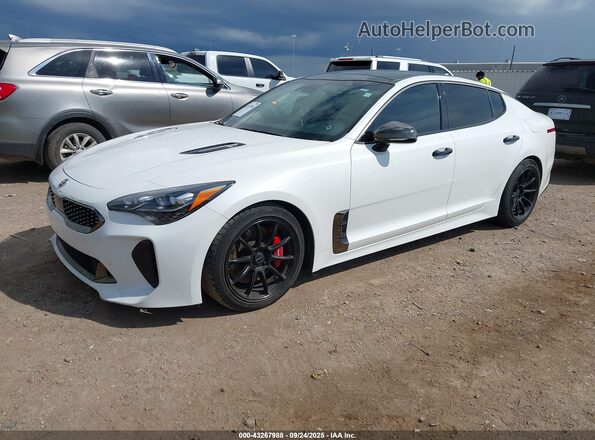 KNAE45LC6M6089750 2021 KIA STINGER White Vista tres cuartos delantera izquierda