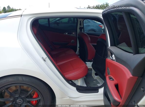KNAE45LC6M6089750 2021 KIA STINGER White Vista de la etiqueta del VIN