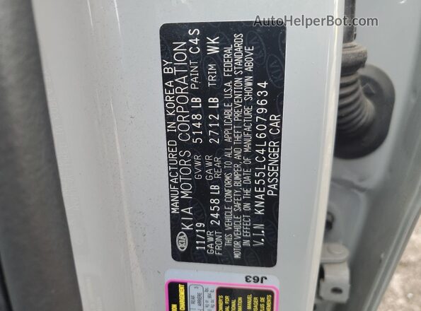 KNAE55LC4L6079634 2020 KIA STINGER Gray Вид підкапотного простору