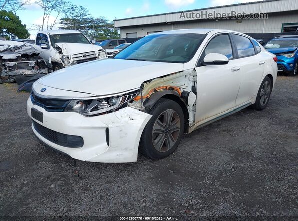 KNAGV4LD4H5007440 2017 KIA OPTIMA PLUG-IN HYBRID White წინა მარცხენა ხედი სამი მეოთხედიდან