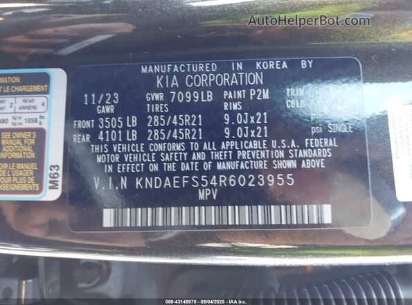 KNDAEFS54R6023955 2024 KIA EV9 Black Engine compartment view