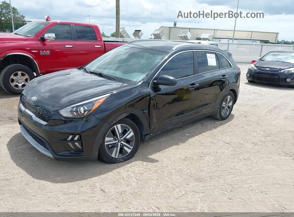 KNDCB3LC6M5468404 2021 KIA NIRO Black Առջևի ձախ երեք քառորդ տեսարան