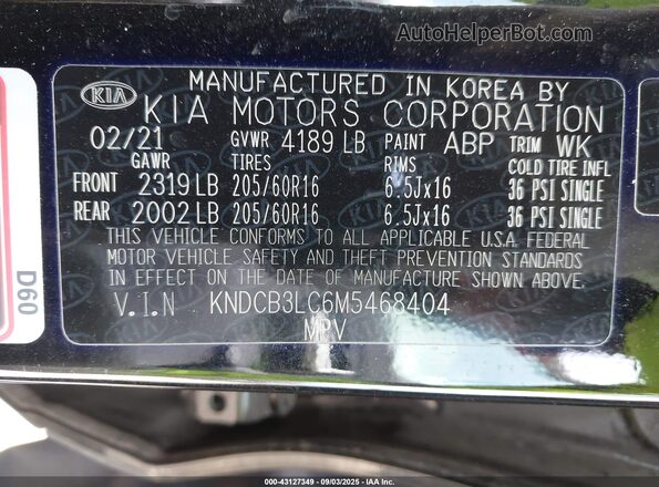 KNDCB3LC6M5468404 2021 KIA NIRO Black Շարժիչի բաժամունքի տեսք