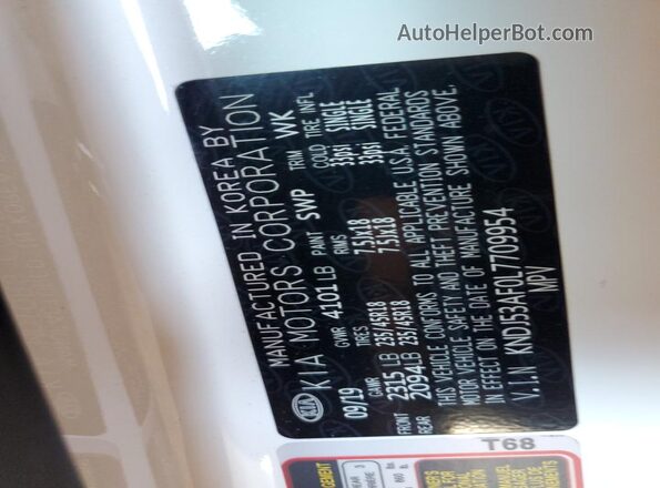 KNDJ53AF0L7709954 2020 KIA SOUL White Շարժիչի բաժամունքի տեսք
