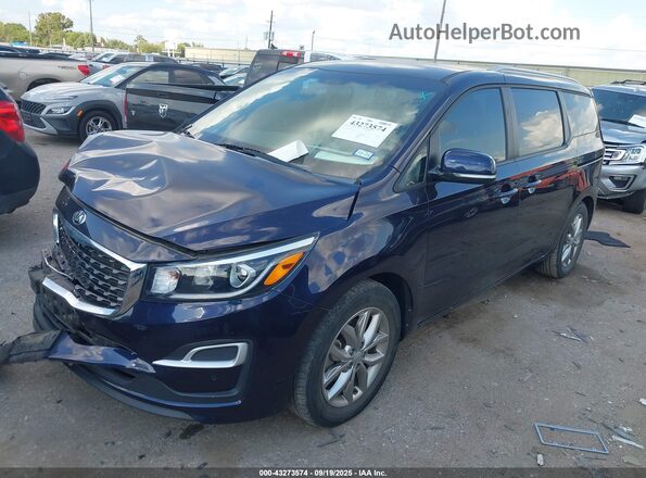 KNDMB5C16L6654743 2020 KIA SEDONA Navy Front left