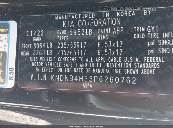 KNDNB4H33P6260762 2023 KIA CARNIVAL MPV Black 