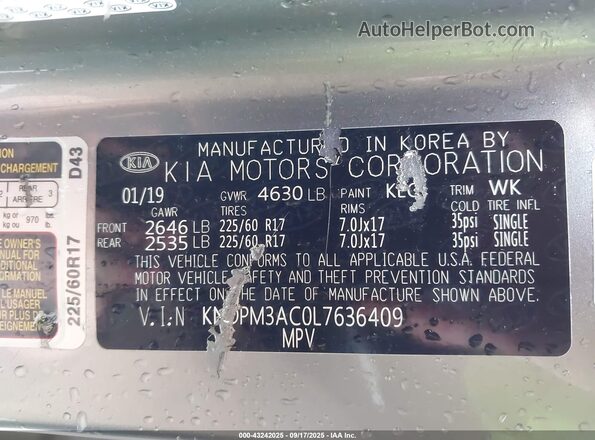 KNDPM3AC0L7636409 2020 KIA SPORTAGE Silver Engine compartment view