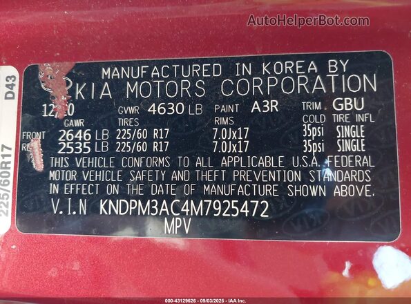 KNDPM3AC4M7925472 2021 KIA SPORTAGE Maroon Engine compartment view