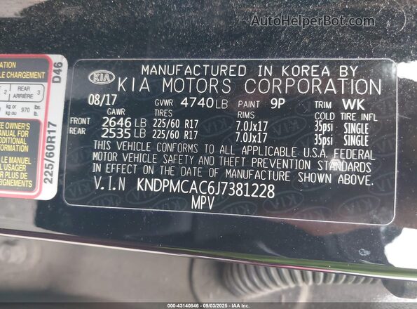 KNDPMCAC6J7381228 2018 KIA SPORTAGE Black 