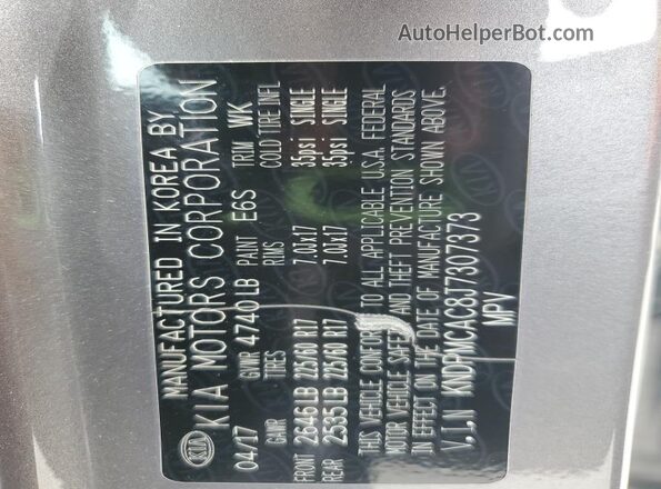 KNDPMCAC8J7307373 2018 KIA SPORTAGE Gray 