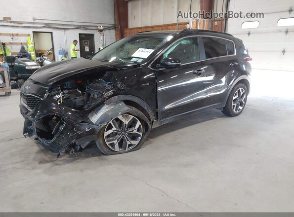 KNDPNCAC2M7910949 2021 KIA SPORTAGE Black Առջևի ձախ երեք քառորդ տեսարան